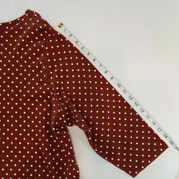 Croft & Barrow Women’s Plus 3/4 Sleeve Polka Dot Top, 2X, Rust / White - Picture 8 of 8